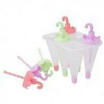 CREDLY Ice Lolly Mould with 6 Reusable Umbrella Style Sticks Plastic Multi Colour
