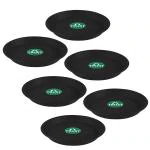 TrustBasket UV Treated 5.3 inch Round Bottom Tray Plate/Saucer for 8-inch Round Plastic Pot(Black Color,Set of 6)