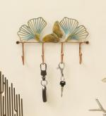 Vedas Theo Leaf Decorative Metal Wall Hooks for keys | 4 Hook | Hooks Rack/Holder for Kitchen Utensil | Wall Mounted Key Holder Key Rack Key Hanger | Bathroom Towel Hooks | Hat Rack 40226
