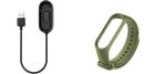LIDDU Smartband Strap with Charging Cable for Xiaomi Mi 4 Band (Black and Military Green)