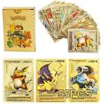 Crazy Buy Pokemon 55 PCS cards Shinning Gold Plastic Cards (Gold)