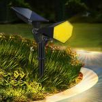 GIGAWATTS GW-213 Solar Spot Light 26 LED BIS Approved Landscape Spotlight with 1.5W Panel 2200 mAh Lithium Battery 2 Modes IP65 Waterproof 500lm Night Security Lantern for Garden Pathway (1Pc, CW/WW)
