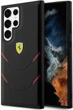 CG MOBILE Ferrari Galaxy S23 Ultra Case [Official Licensed] Contrasted Lines Hot Stamped On A PU Leather Cases Protective Case/Cover Designed for Galaxy S23 Ultra 5G (6.8-inch) 2023- Black