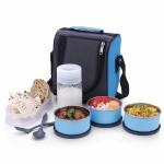 Analog Kitchenware Lunch Box For School, College 3 SS Container, 1 Roti Jar, 1 Butter Milk Set Of 1