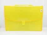 GOLD LEAF Plastic Expanding File Folder with 12 Pockets,Portable Handle, Foolscap 38.5x26 cm(Yellow)