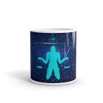 Rish Taraju Design Printed Blue Ceramic Coffee Mug, 350 Ml