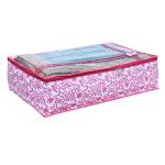 DUGRAJ INDUSTRIES Lehenga Cover | Non-Woven Gown Cover | Leaf Bow Pattern Garment Cover | Salwar Suit Cover with Top Transparent | Large | Pink Color | Pack of 1