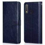 Clickaway Blue Faux Leather Back Case Cover For Vivo Z1 Pro