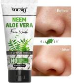 KURAIY Natural NEEM ALOE VERA Facial Cleanser Refreshing Oil Control Brightens Skin Cleans Face Wash