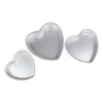 ShopiMoz Cake Baking Mould Aluminium Heart, Dil Shaped Set of 3 Different Sizes
