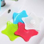 FRESTYQUE Silicone Star Shape Kitchen Sink Strainer - Shower Drain Hair Catcher - Anti-Clogging Floor Filter Bathroom - Kitchen Accessories (Multicolor, Silicone, Pack of 4Set)