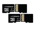 Mitronics Micro Sd Card, 16 Gb, Microsd Memory Card Read Speed 100 Mb S For Mobile Phones, Cameras, Cctvs & & Drones - Fast Data Transfer with CPRM Standard Highest Security (Pack Of 2)