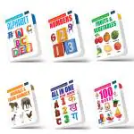 BOOKFORD Young Minds Padded Books For Kids (Set Of 6) - Alphabet, Numbers, Fruits & Vegetables, Animals, All In One, 100 Words