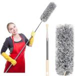 AGREEV TRADERS Microfiber Dusters for Cleaning, Telescoping Feather Duster with 100 inches Extendable Handle Pole, Dusting Cleaning Tools for Cleaning High Ceiling, Ceiling Fan, Blinds, Cobwebs, Furniture, Cars