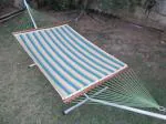 Hangit Orange Canon Striped Quilted Fabric XL Hammock 140 x 396 cm