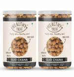 Healthy Treat Gur Chana 400g ( Pack of 2 - 200g Each ) | Jaggery Coated Chana | Gud Chana | Roasted Chickpeas with Natural Jaggery | Immunity Booster | Delicious and Healthy Gur Chana Snack | Perfect for Snacking Anytime