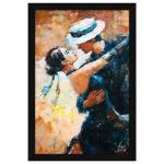 ArtX Multicolor Dancing Couple Painting Framed Wall Art Painting 13 X 19 Inch