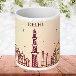 NH10 DESIGNS Delhi Printed Coffee Mug for Girls Boys Kids Birthday Gift for Friends Mugs for Delhi Tourism Lover Mugs for Gift (Microwave Safe Ceramic Mug-350ml) - OTWM 32
