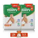 Teddyy White Large Baby Easy Diaper Pants (Pack Of 124)