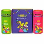 HELP US GREEN Herbal Gulal Natural Holi Colours of 2 Shades Green & Pink, Non Toxic, Skin Friendly (100g Each, Pack of 2)