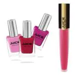 JUICE Nail Polish, Glossy, Matte Finish, Rose Bonbon, Apple Red, Baby Pink, 40 Ml