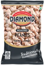 Diamond Sing - Israeli Jumbo Roasted Peanuts (with Husk), 180 Gms | Salted Jumbo Mungfali | High Protein | Gluten Free | Vacuum Packed Singdana (Pack of 4)