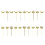 Festiko 20 Pieces Gold Glitter Crown Cake Cupcake Topper For Wedding Party Decoration
