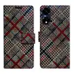 A D Enterprises Check Flip Cover for ITEL P55 5G | Magnetic Case | Shock Absorbent | Flip Cover ITEL P55 5G