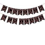 Zyozique 18th Birthday Decorations Cheers to 18th Year, 18th Birthday Banner with Swirls and Balloon for Men Women Rose Gold Backdrop Wedding Anniversary Party Supplies Decorations