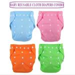 Swito Mart Fashionable/Trendy Pack of 4 Baby Pocket Button Style Cloth Diapers Adjustable Reusable Washable Diaper Nappies(Without Inserts) For Babies/Toddlers/Infants/New Borns(0-15 Months;3-10KGS) ()