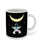 Whats Your Kick Space Planet Cute Design Printed White Ceramic Coffee Mug and Tea Mug