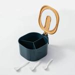 Mamasai4ever 4 Compartments Seasoning Box Spice Jar Container Kitchen Spice Box with Spoons