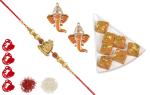 Feastive Celebrations Haldiram Channa Sattu Burfi With Auspicious Rakhi, Kesar, Pair Of Soan, Pooja Rakhi, Chawal