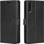 Tingtong Flip Cover Back Case for Samsung Galaxy A50 | Leather Finish | Inbuilt Stand & Pockets | Wallet Style Flip Back Case Cover for Samsung Galaxy A50 (Black)