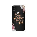 GADGETSWRAP Printed Vinyl Skin Sticker for Apple iPhone X/Xs - rose-gold-festive-typographies
