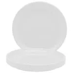 Jaycee Microwave Safe and Unbreakable White Round Plastic Dinner Plate - 11 inch (pack of 6)