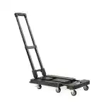 Corvids Portable & Compact Plastic Extendable Platform Trolley | 2-Year Warranty | Hand Truck with 360 Rotating Wheels for Home and Outdoor Use - 150 KG Capacity