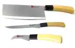 Shruthi - Ceramic Knife (3 Pack) Meat Chopper Knife 7 Inches + Sashimi Paring Knife 8 Inches + Long Blade 5.8 Inches Boning Knife for Cutting Slice Dice Steak Meat Chicken Cheese