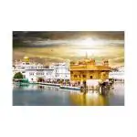 SHASWAT ART Beautiful Golden Temple in Amritsar Painting Sparkle Coated Self Adhesive Wallpaper Without Frame Digital Reprint 24 inch x 36 inch Painting