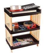 SUMOWARE Viva Small Size, 3 Layer Rack for Office, Kitchen (Size: 27cm X 17cm X 35cm) - Multipurpose Rack | Stand | Organizer Storage Shelf Standing & Wall Hanging Rack (Brown)