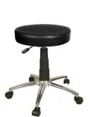 Sitwell Black Fabric Study Cushion Stool With Revolving Mechanism