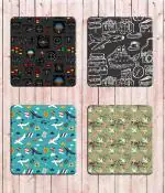 Whats Your Kick Plane Cockpit Printed Set of 4 Coaster With Metal Stand