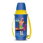 Milton Dark Blue Kool Kid 650 Insulated Water Bottle With Belt And Straw - 600 Ml