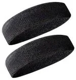 LIFE HUB Headband Pack of 2 | Black for Men, Women 18 to 28 inch