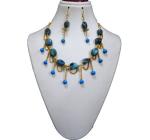 JAYA VISION ENTERPRISES Gemstone Turquoise Tumble & Beaded Throat Chakra Choker Necklace
