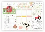 COI Weekly Planner/Stylish Love for Farm Collection Writing Notepad with Multiple Fun Activities and Table Organizer