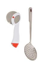 First Front Stainless Steel Apex Pizza Cutter With Stainless Steel Pony Spoons and, Multicolour, Pack of 2 l Kitchen Tools l Essential Kitchen Tools l Tools l Kitchen l Utensils l Stainless Steel Tools l Steel Kitchen Tools l Metal Tools