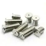 RELY (Pcs-25) M6x20 mm Spot Weld Stud Screw with Pointed Mild Steel Copper Plating | Matric Thread Weld Stud
