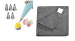 BLUE WONDER Cake Decorating 6 Pcs Nozzle with Kitchen Use 1 Pcs Micro Fiber Clothe & Multicolour, (Pack of 2)