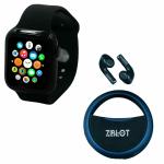 Ziblot Combo of Wireless in Ear Earbuds and Heart Rate Moniter Smart Watch (Velvet Blue & Black)